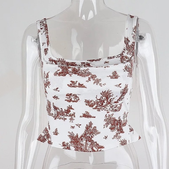 Antique print tank top - size small - Picture 2 of 2